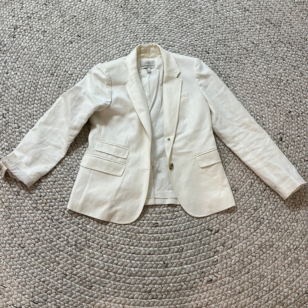J Crew schoolboy linen blazer